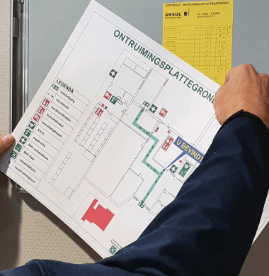 Onderhoud en controle van plattegronden door ANSUL